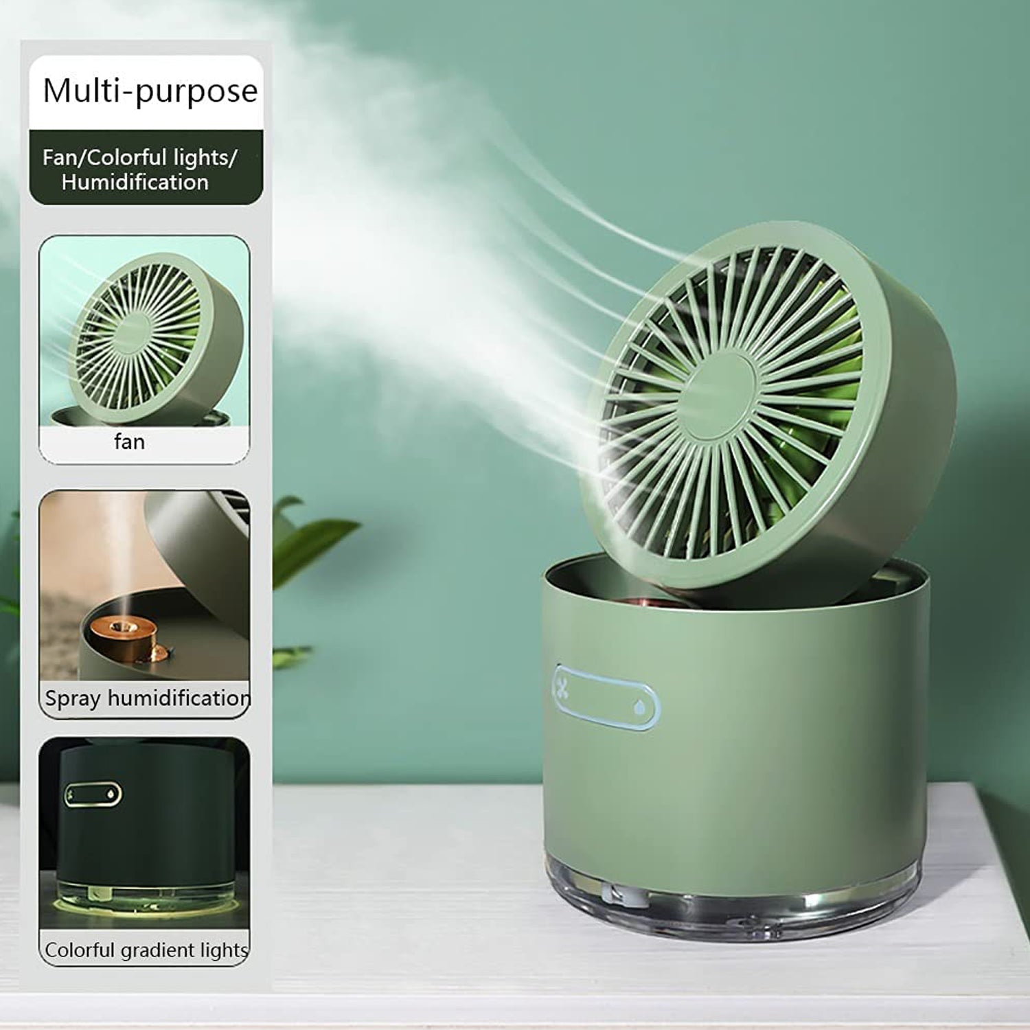 7615 Mini Desktop Cooling Fan, Automatic Shaking Head Rotating Spray humidifier Fan Water Cooling Small Fan Desktop Mini air Conditioning Fan with Small Water Tank DeoDap 7615 Mini Desktop Cooling Fan, Automatic Shaking Head Rotating Spray humidifier Fan Water Cooling Small Fan Desktop Mini air Conditioning Fan with Small Water Tank DeoDap